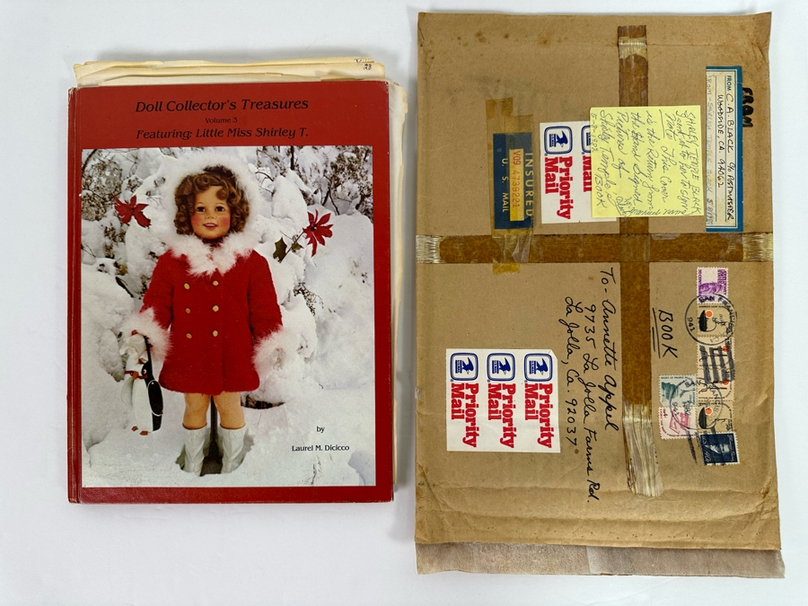 Hand Signed Shirley Temple Hardcover Book With Four Shirley Temple Black Signatures: Doll Collector's Treasures Volume 3 Featuring Little Miss Shirley T. Includes Envelope Book Was Sent In With Shirley Temple Black's Return Address - See Photos [Photo 5]