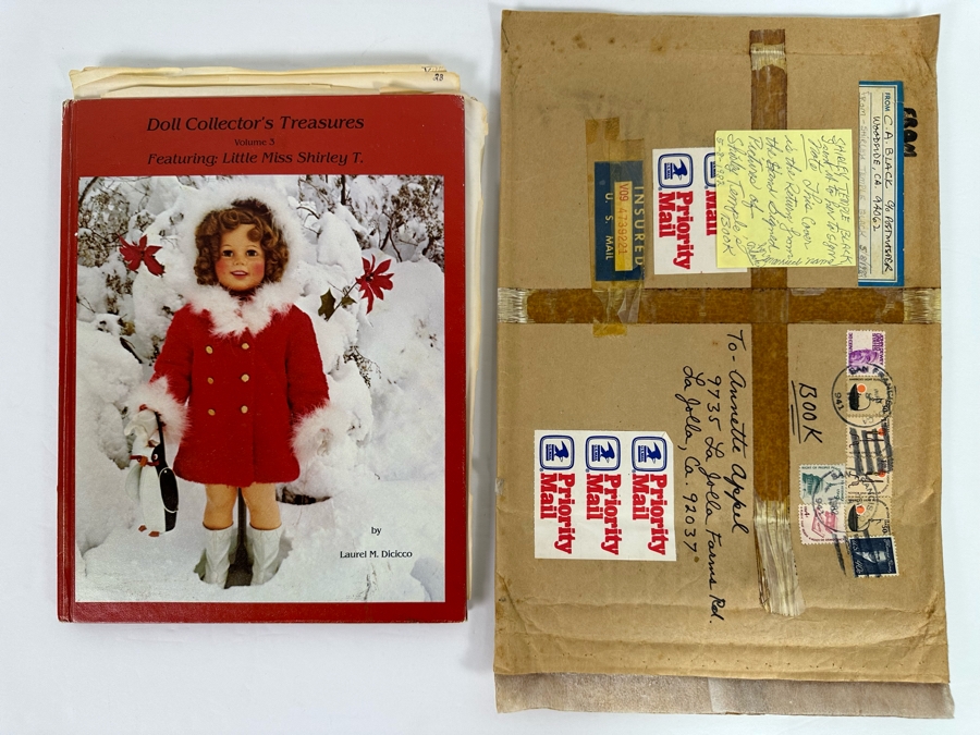 Hand Signed Shirley Temple Hardcover Book With Four Shirley Temple Black Signatures: Doll Collector's Treasures Volume 3 Featuring Little Miss Shirley T. Includes Envelope Book Was Sent In With Shirley Temple Black's Return Address - See Photos [Photo 4]