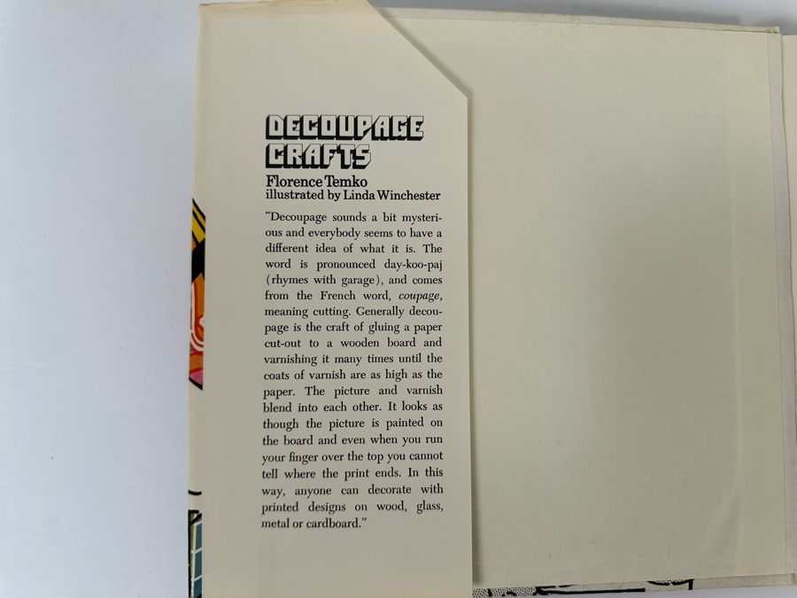 Signed First Edition Hardcover Book Decoupage Crafts Signed By Florence Temko 1976 [Photo 5]