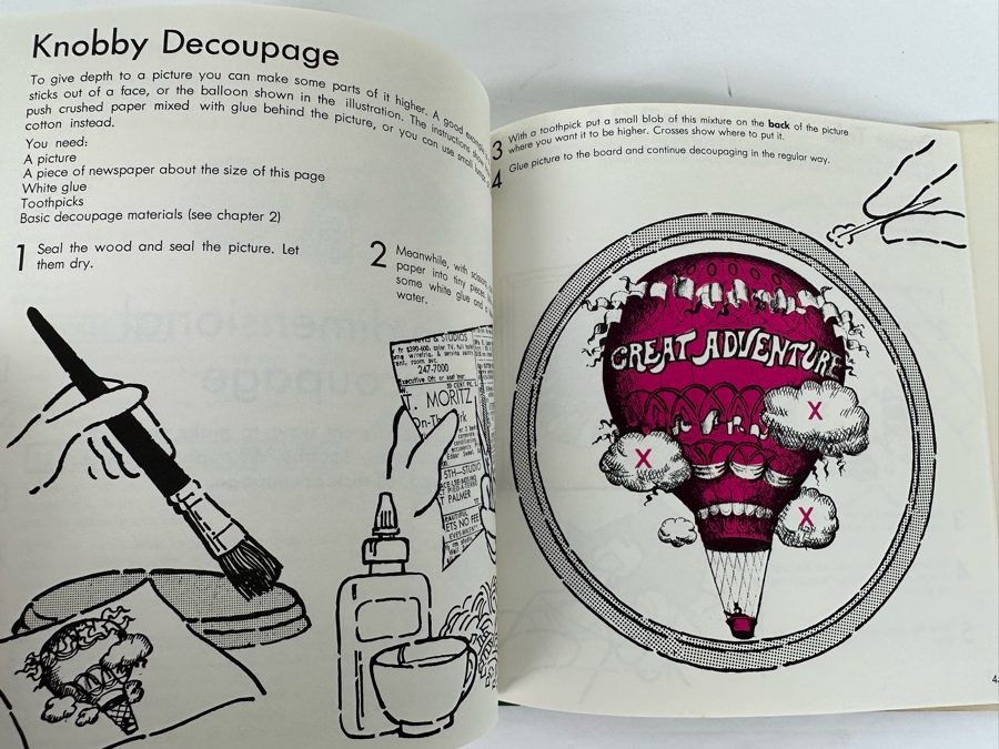 Signed First Edition Hardcover Book Decoupage Crafts Signed By Florence Temko 1976 [Photo 10]