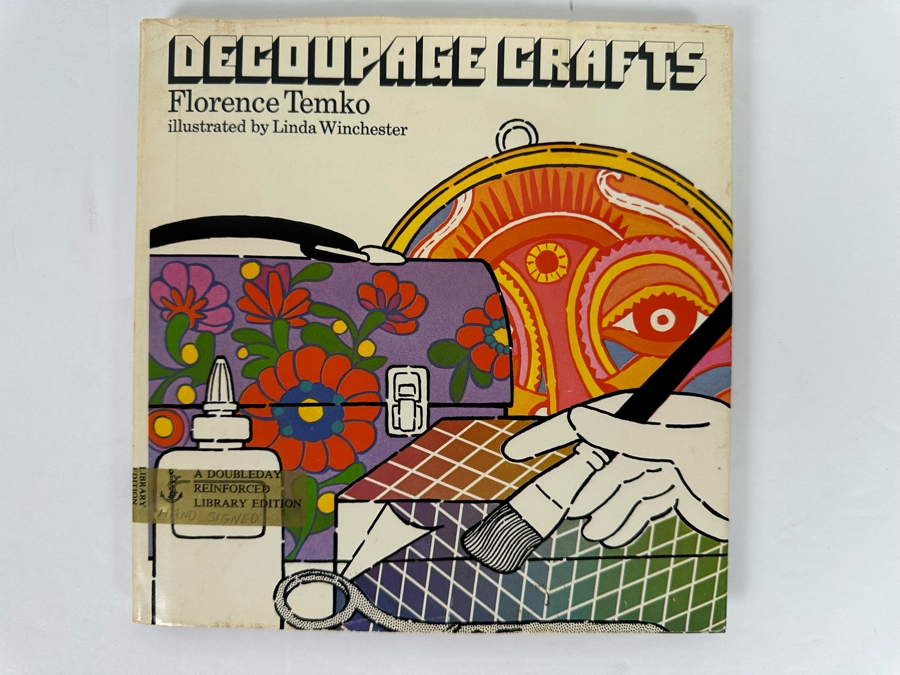 Signed First Edition Hardcover Book Decoupage Crafts Signed By Florence Temko 1976 [Photo 4]