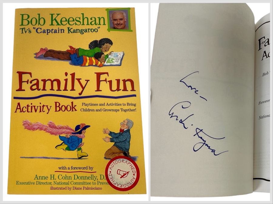 Signed First Printing Paperback Book Family Fun Activity Book Signed By TV's Captain Kangaroo Bob Keeshan 1994 [Photo 1]