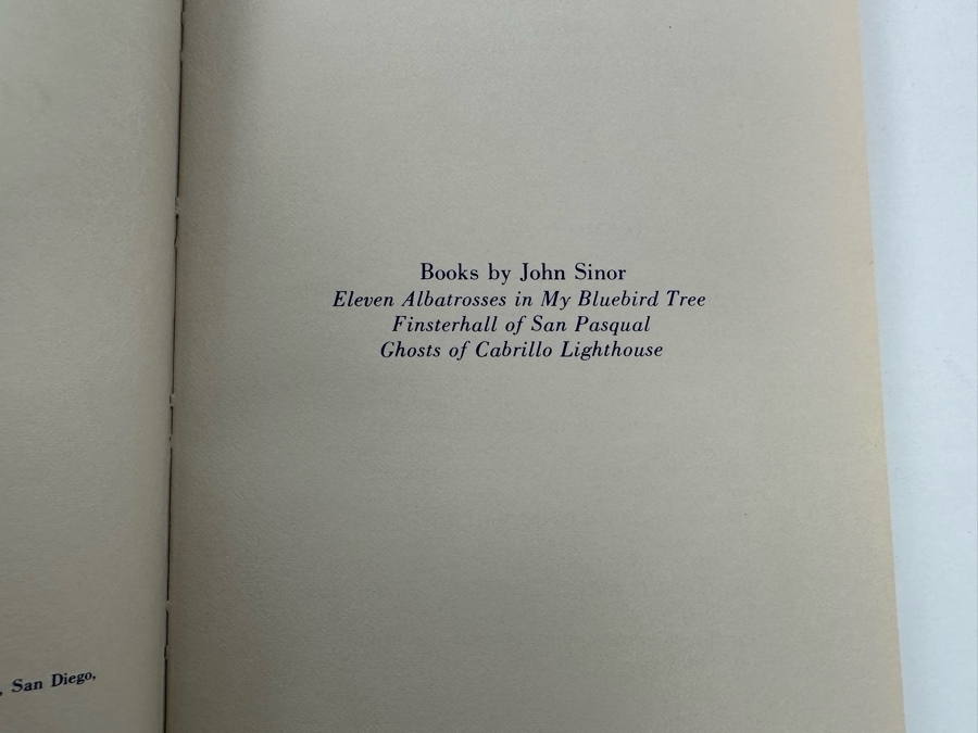 Signed First Printing Hardcover Book Ghosts Of Cabrillo Lighthouse Signed By John Sinor 1977 [Photo 10]