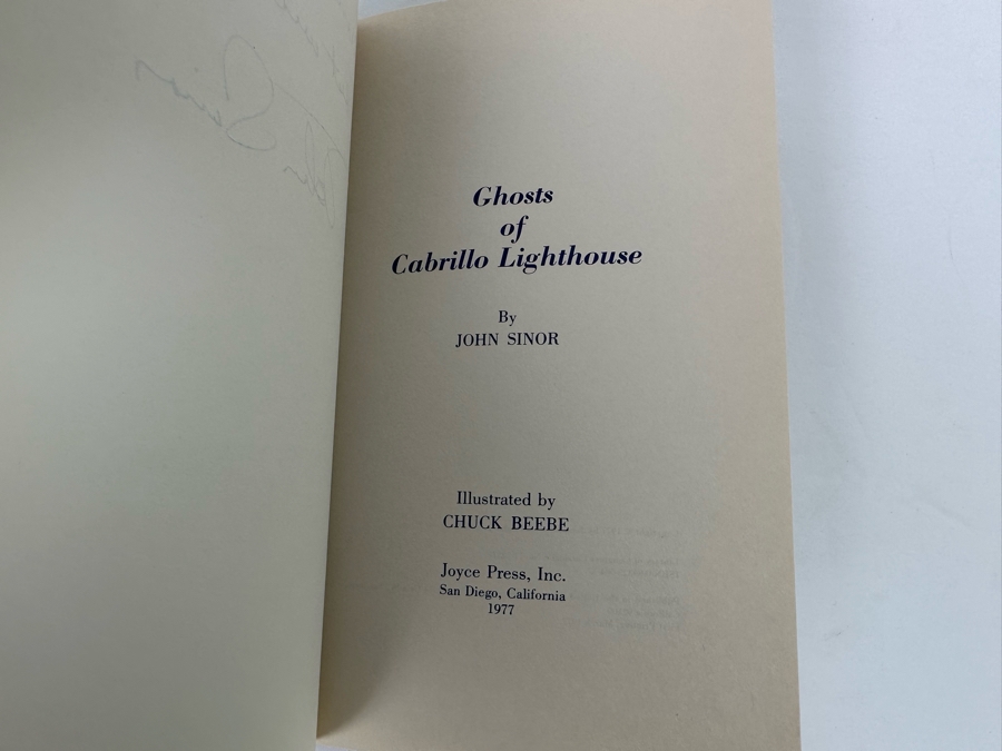 Signed First Printing Hardcover Book Ghosts Of Cabrillo Lighthouse Signed By John Sinor 1977 [Photo 7]