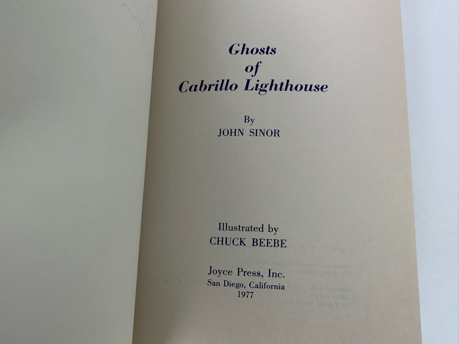 Signed First Printing Hardcover Book Ghosts Of Cabrillo Lighthouse Signed By John Sinor 1977 [Photo 8]