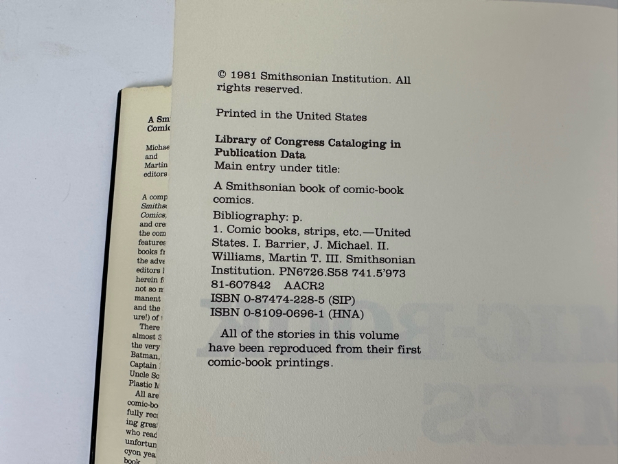 First Edition Hardcover Book A Smithsonian Book Of Comic-Book Comics 1981 [Photo 5]
