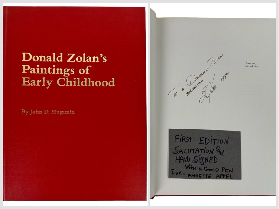 Signed First Edition Hardcover Book Donald Zolan's Paintings Of Early Childhood By John D. Hungunin Signed By Donald Zolan 1984 [Photo 1]