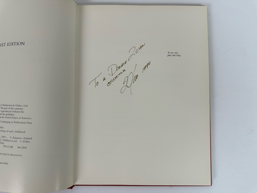 Signed First Edition Hardcover Book Donald Zolan's Paintings Of Early Childhood By John D. Hungunin Signed By Donald Zolan 1984 [Photo 8]