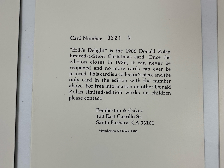 Donald Zolan (1937-2009, American) Seven Hand Signed Limited Edition Christmas Cards [Photo 26]