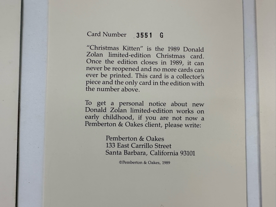 Donald Zolan (1937-2009, American) Seven Hand Signed Limited Edition Christmas Cards [Photo 23]