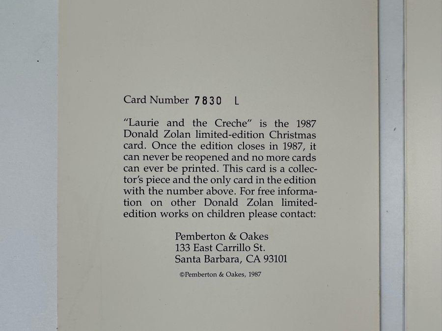 Donald Zolan (1937-2009, American) Seven Hand Signed Limited Edition Christmas Cards [Photo 25]