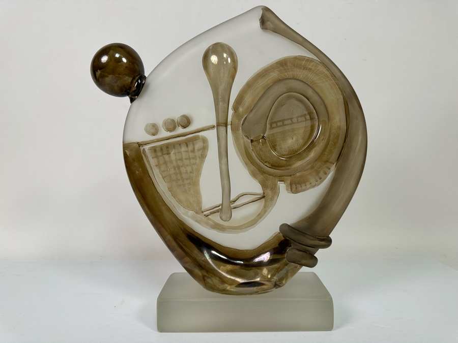 Ion Tamaian (B. 1954, Romania) Signed Abstract Art Glass Sculpture 12.5W X 3D X 14H [Photo 5]