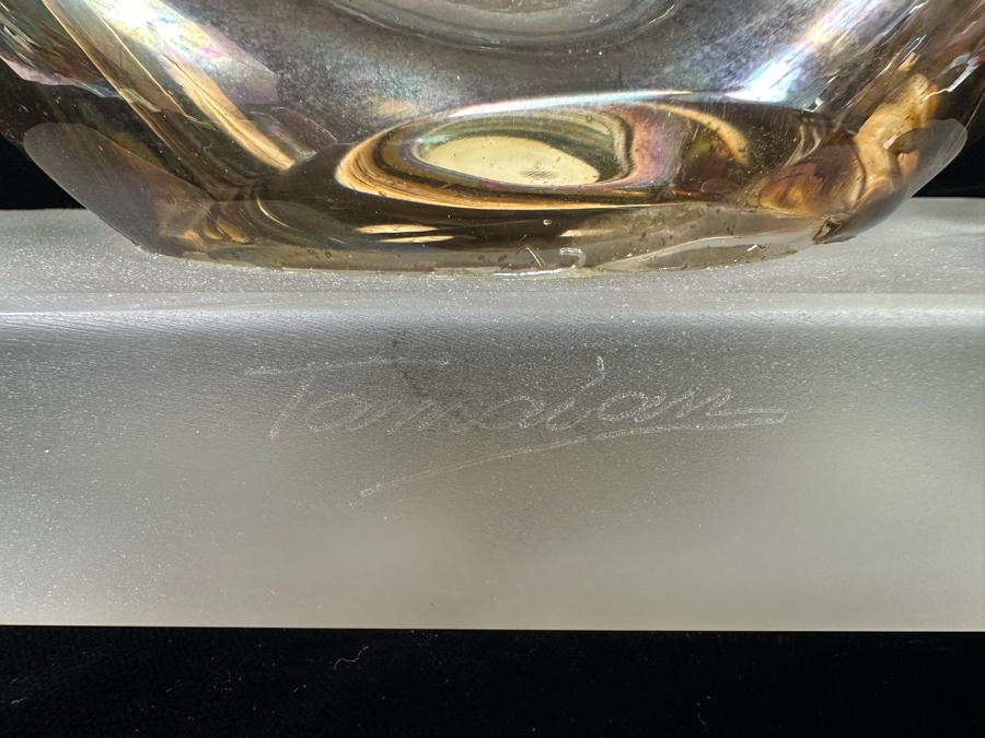 Ion Tamaian (B. 1954, Romania) Signed Abstract Art Glass Sculpture 12.5W X 3D X 14H [Photo 7]