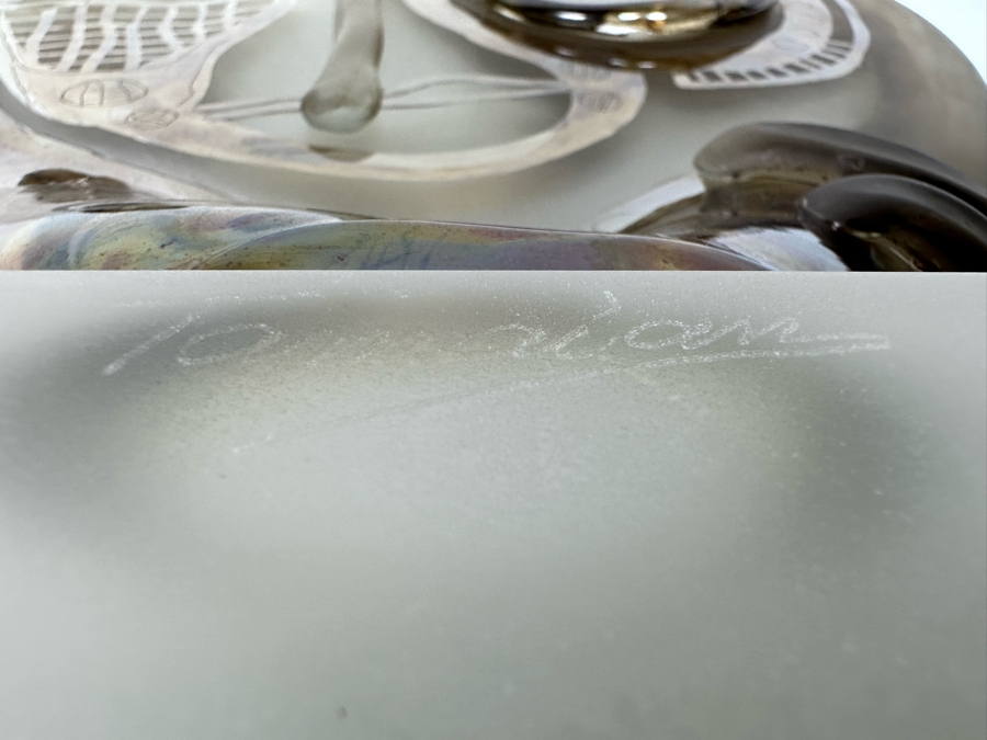 Ion Tamaian (B. 1954, Romania) Signed Abstract Art Glass Sculpture 12.5W X 3D X 14H [Photo 6]