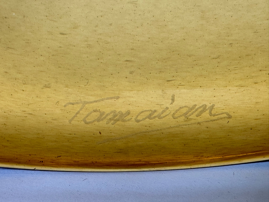 Ion Tamaian (B. 1954, Romania) Signed Abstract Art Glass 23.5R X 1.25H [Photo 15]