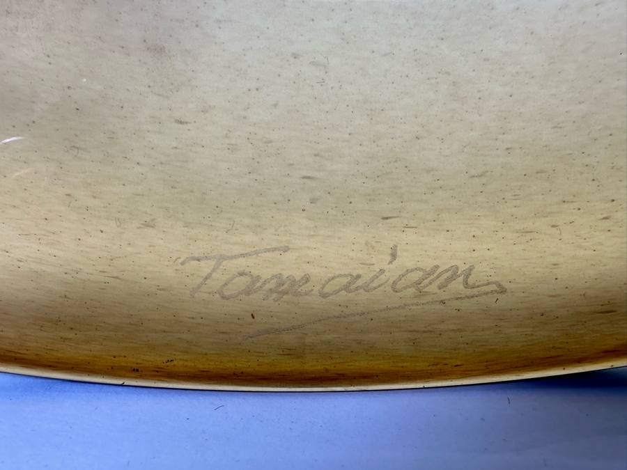 Ion Tamaian (B. 1954, Romania) Signed Abstract Art Glass 23.5R X 1.25H [Photo 13]