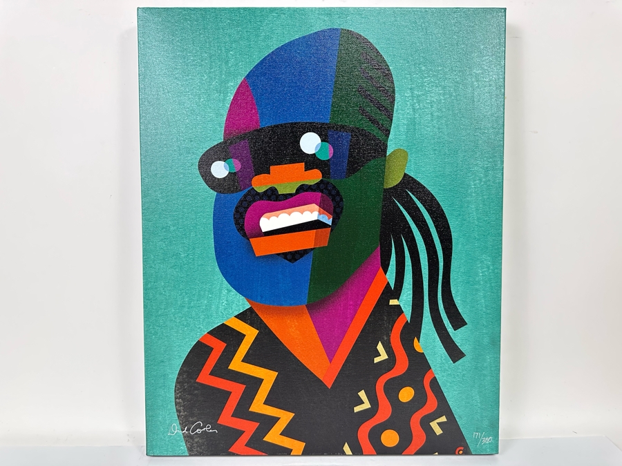 David Cowles (B. 1961, American) Signed Limited Edition Caricature Canvas Print Titled Stevie Wonder 2012 Numbered 171 Of 300 16 X 20 [Photo 4]