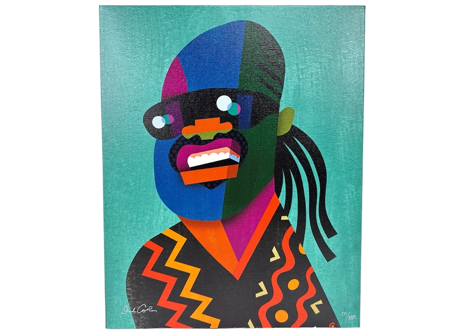 David Cowles (B. 1961, American) Signed Limited Edition Caricature Canvas Print Titled Stevie Wonder 2012 Numbered 171 Of 300 16 X 20 [Photo 1]