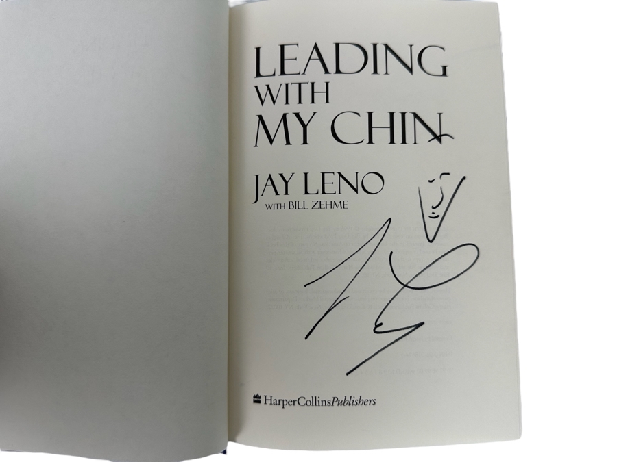 Signed First Edition Hardcover Book Leading With My Chin Signed By Jay Leno 1996 [Photo 2]