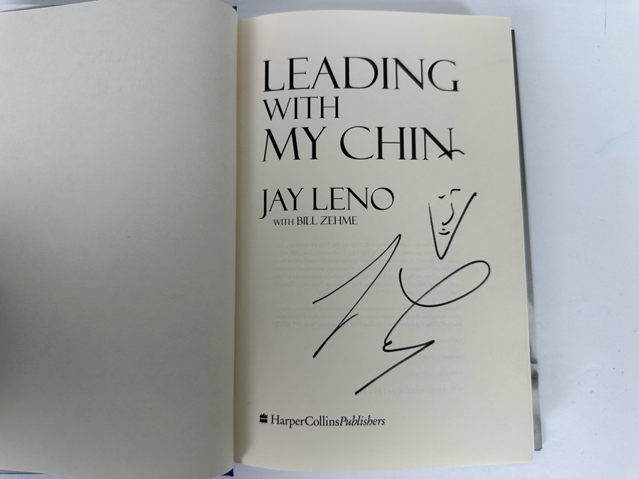Signed First Edition Hardcover Book Leading With My Chin Signed By Jay Leno 1996 [Photo 6]
