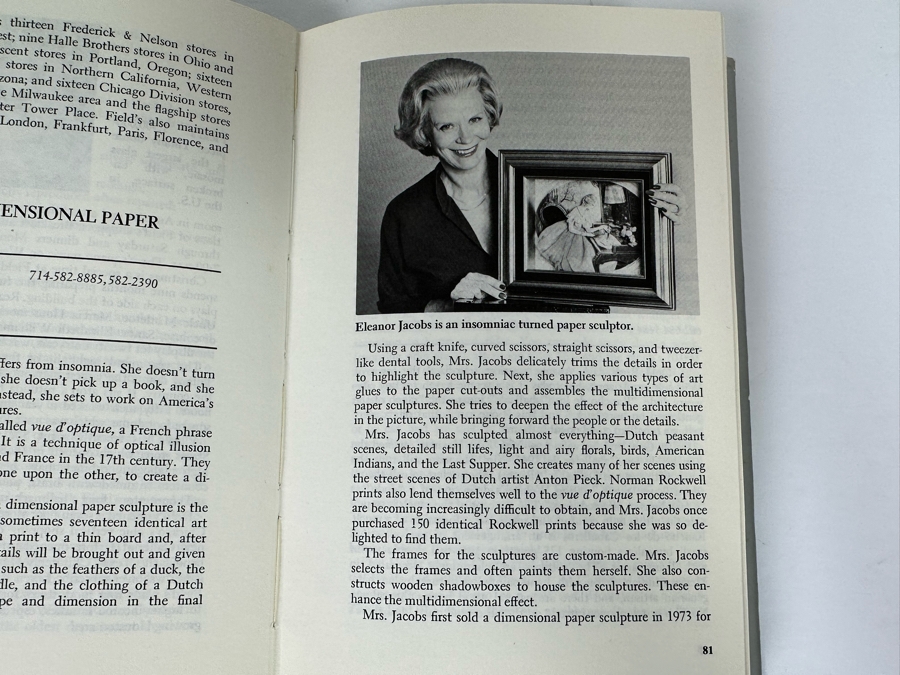 Signed First Edition Hardcover Book America's Best! 100 - An Opinionated Guide To America's Most Charismatic Goods And Services Signed By Eleanor Jacobs Vue D' Optique (Some Of Her Work Is In This Sale) 1980 [Photo 13]