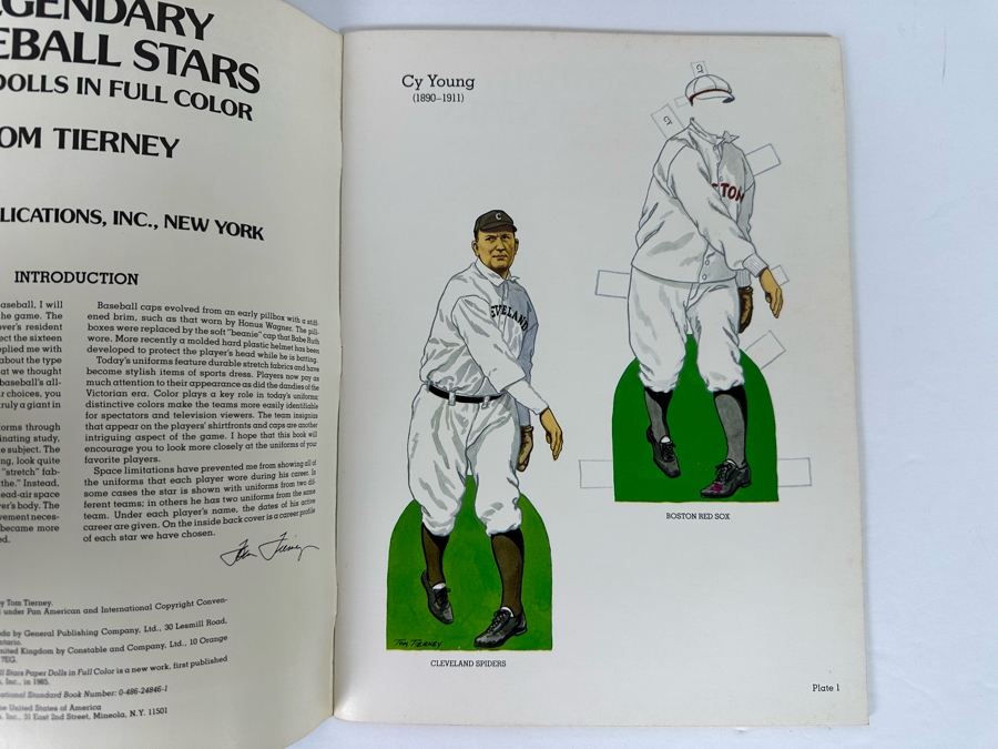 First Edition Legendary Baseball Stars Paper Dolls In Full Color By Tom Tierney [Photo 4]