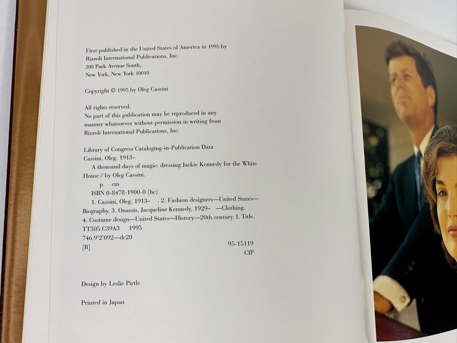 Signed Limited First Edition Leather-Bound Easton Press Hardcover Book A Thousand Days Of Magic Dressing Jacqueline Kennedy For The White House Signed By Oleg Cassini Numbered 944 Of 3,500 [Photo 14]