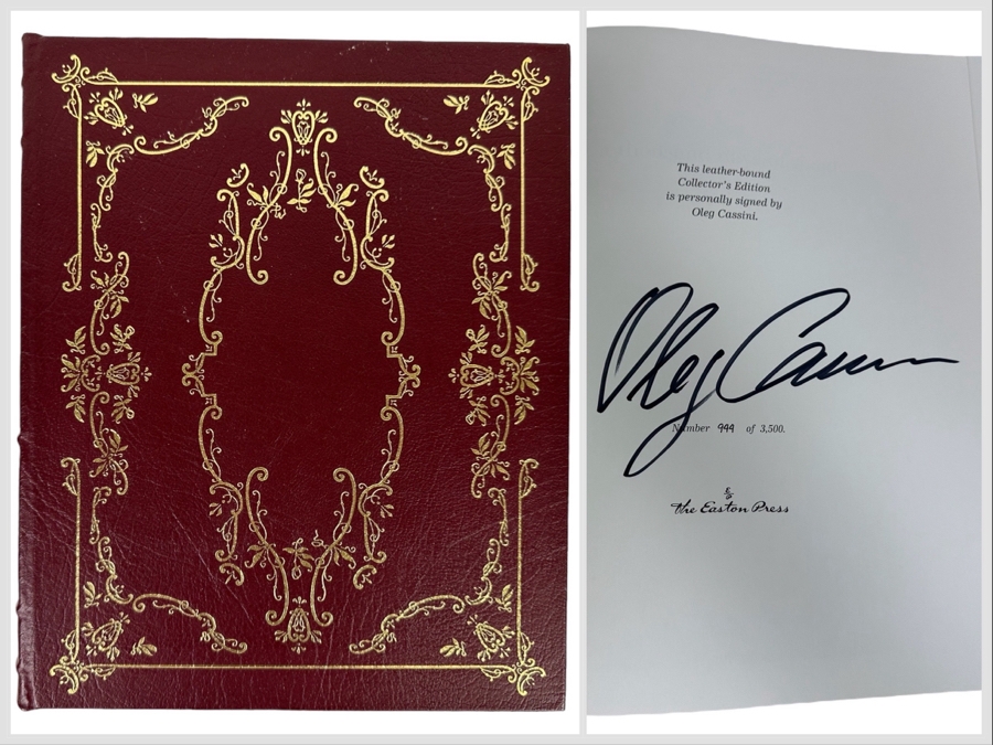 Signed Limited First Edition Leather-Bound Easton Press Hardcover Book A Thousand Days Of Magic Dressing Jacqueline Kennedy For The White House Signed By Oleg Cassini Numbered 944 Of 3,500 [Photo 1]