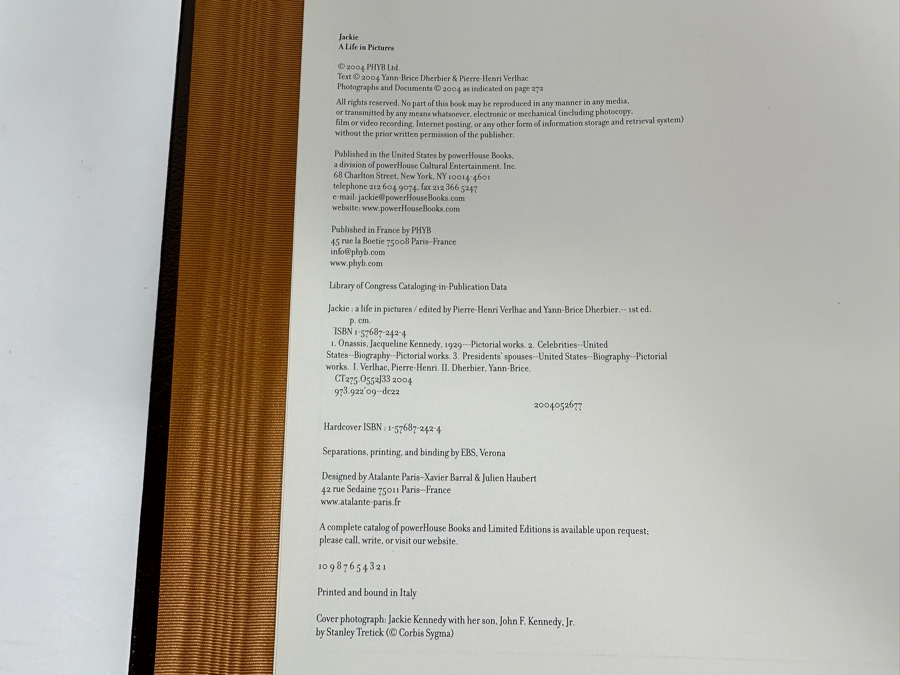 First Edition Leather-Bound Hardcover Easton Press Book Jackie Kennedy: A Life In Pictures By Yann-Brice Dherbier & Pierre-Henri Verlhac 2004 [Photo 6]
