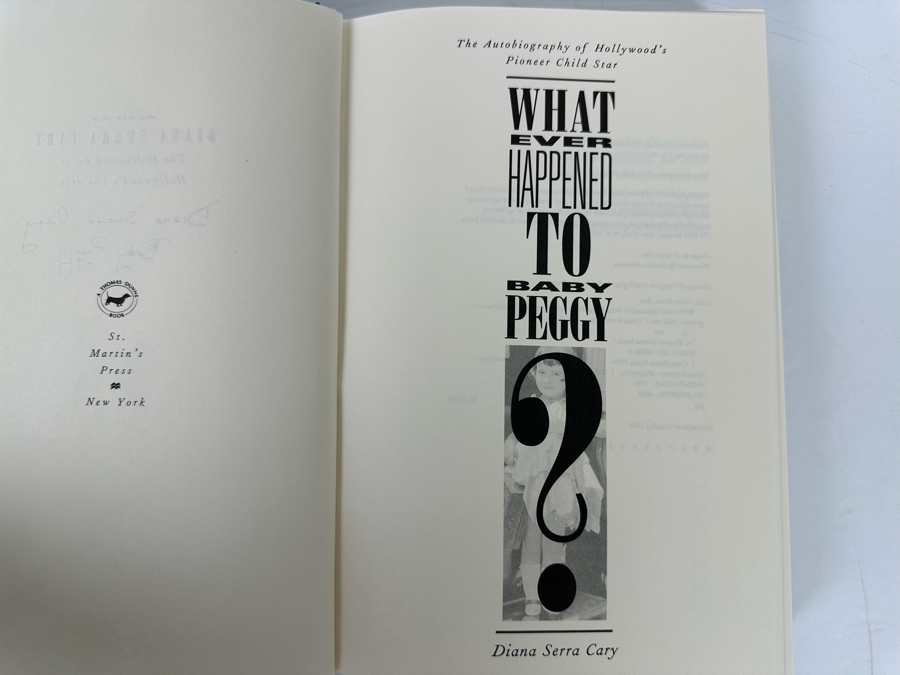 Autographed First Edition Hardcover Book What Ever Happended To Baby Peggy Signed By Diana Serra Cary (The Former Baby Peggy) 1996 [Photo 7]