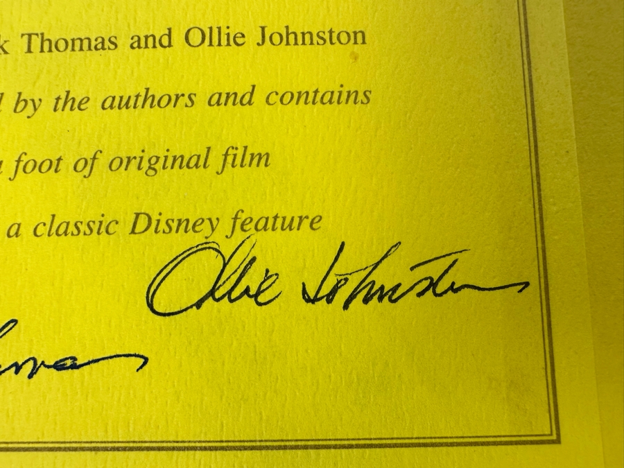 Signed Special First Edition Hardcover Book With Slipcover Disney Animation: The Illusion Of Life Signed By Frank Thomas And Ollie Johnston And Contains Original Film Footage From A Classic Disney Feature 1981 [Photo 14]
