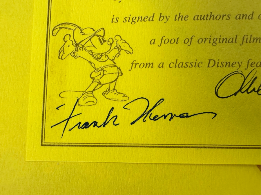 Signed Special First Edition Hardcover Book With Slipcover Disney Animation: The Illusion Of Life Signed By Frank Thomas And Ollie Johnston And Contains Original Film Footage From A Classic Disney Feature 1981 [Photo 15]