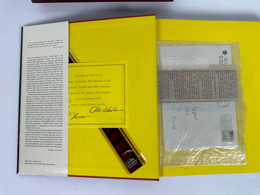 Signed Special First Edition Hardcover Book With Slipcover Disney Animation: The Illusion Of Life Signed By Frank Thomas And Ollie Johnston And Contains Original Film Footage From A Classic Disney Feature 1981 [Photo 11]