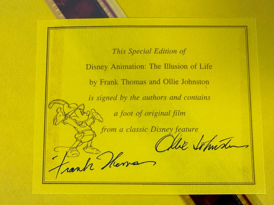 Signed Special First Edition Hardcover Book With Slipcover Disney Animation: The Illusion Of Life Signed By Frank Thomas And Ollie Johnston And Contains Original Film Footage From A Classic Disney Feature 1981 [Photo 13]
