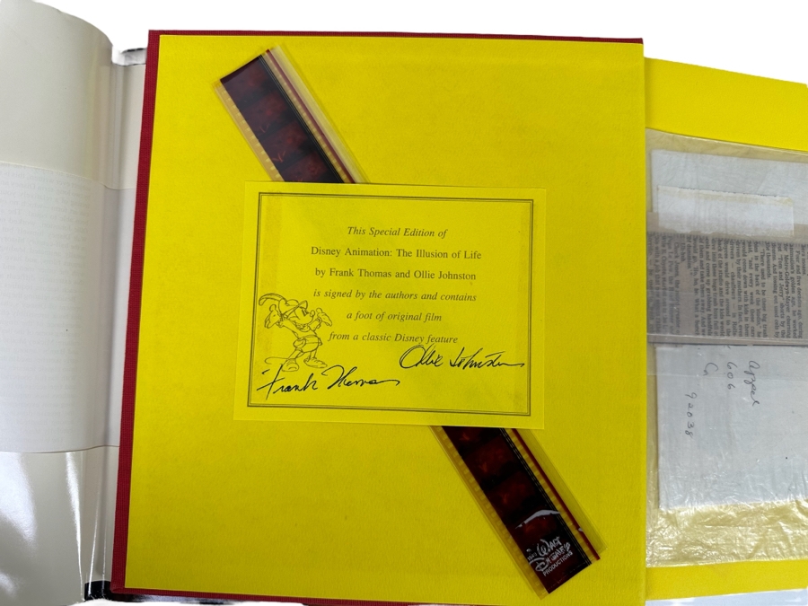 Signed Special First Edition Hardcover Book With Slipcover Disney Animation: The Illusion Of Life Signed By Frank Thomas And Ollie Johnston And Contains Original Film Footage From A Classic Disney Feature 1981 [Photo 2]