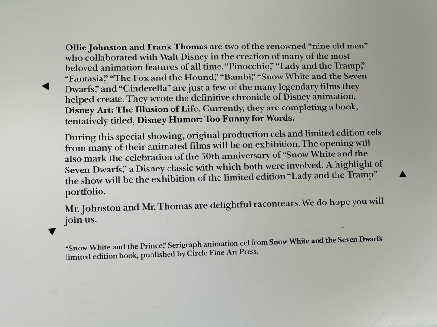 Signed Special First Edition Hardcover Book With Slipcover Disney Animation: The Illusion Of Life Signed By Frank Thomas And Ollie Johnston And Contains Original Film Footage From A Classic Disney Feature 1981 [Photo 25]