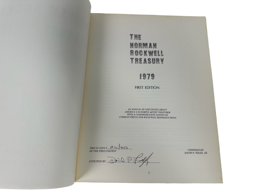 Signed Limited First Edition Book The Norman Rockwell Treasury 1979 Signed By David P. Folds [Photo 2]