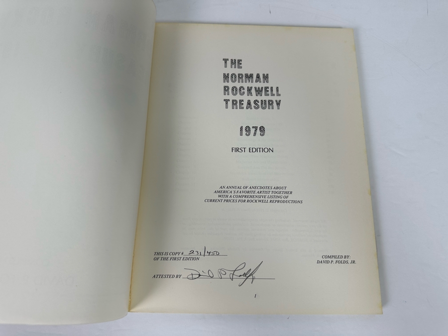 Signed Limited First Edition Book The Norman Rockwell Treasury 1979 Signed By David P. Folds [Photo 5]