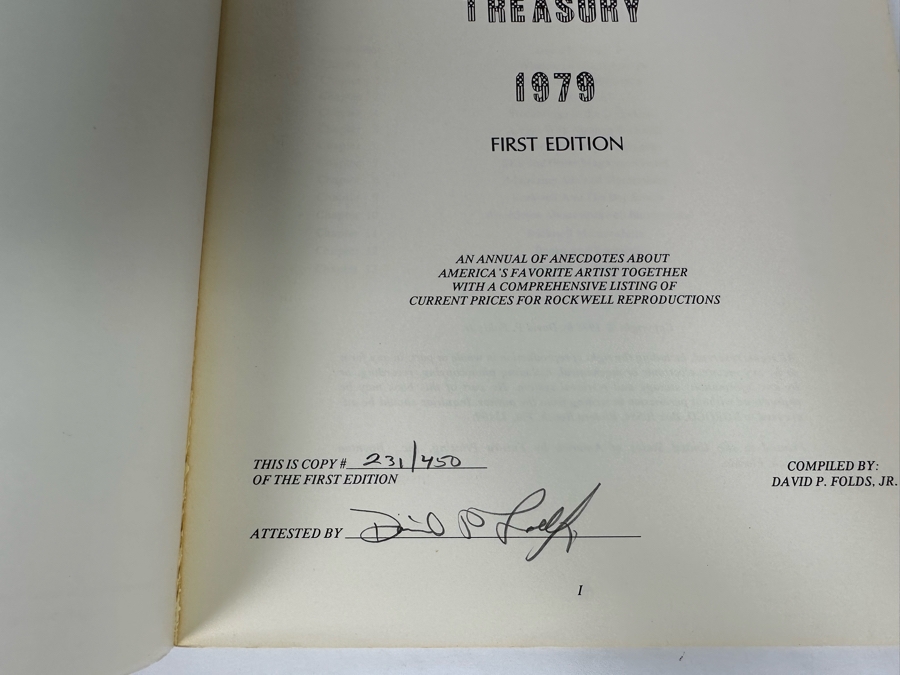 Signed Limited First Edition Book The Norman Rockwell Treasury 1979 Signed By David P. Folds [Photo 6]