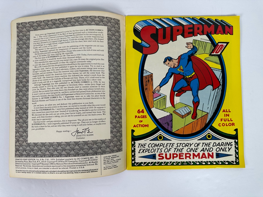 DC Comics Famous 1st Edition Limited Colletor's Golden Mint Series Superman Comic Book Vol. 8 1979 Published Quarterly [Photo 3]