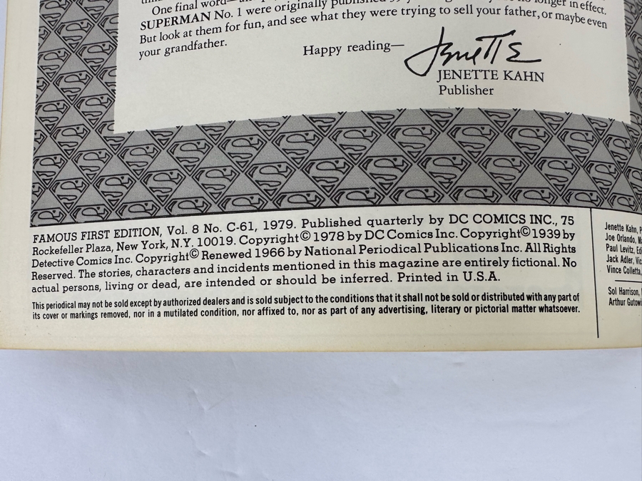 DC Comics Famous 1st Edition Limited Colletor's Golden Mint Series Superman Comic Book Vol. 8 1979 Published Quarterly [Photo 4]