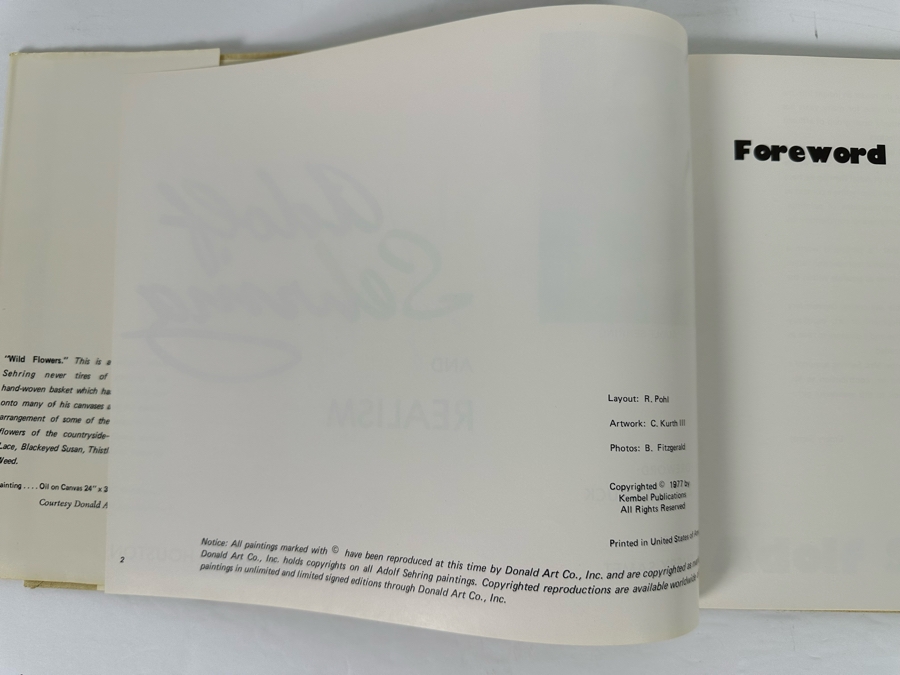 Signed First Edition Hardcover Book Adolf Sehring And Realism 1977 Signed By Adolf Sehring [Photo 11]