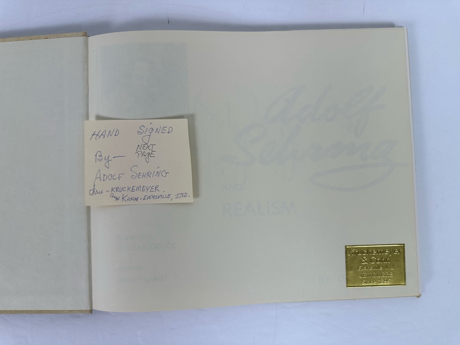 Signed First Edition Hardcover Book Adolf Sehring And Realism 1977 Signed By Adolf Sehring [Photo 7]