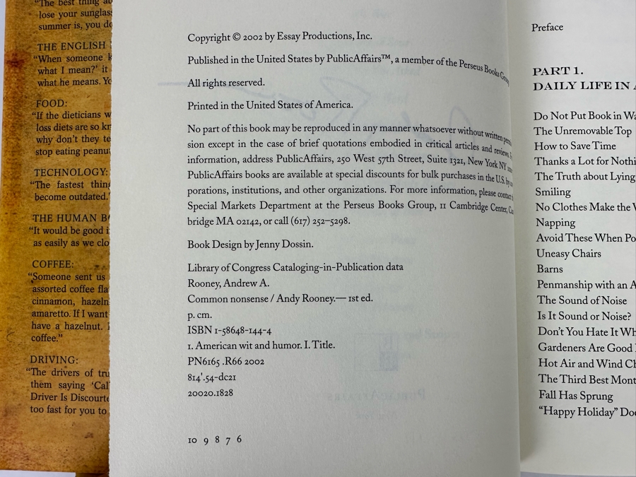 Signed First Edition Book Common Nonsense Signed By Andy Rooney 2002 [Photo 8]