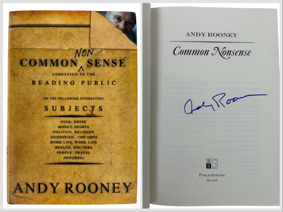 Signed First Edition Book Common Nonsense Signed By Andy Rooney 2002 [Photo 1]