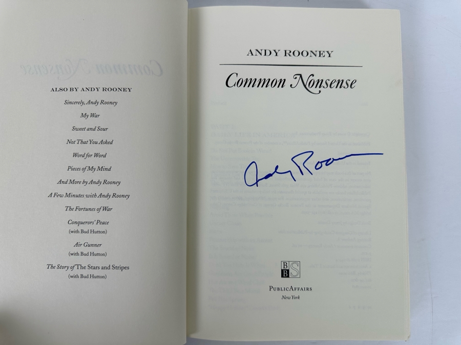 Signed First Edition Book Common Nonsense Signed By Andy Rooney 2002 [Photo 6]