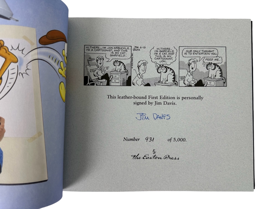 Signed Limited First Edition Hardcover Easton Press Book Garfields Twentieth Anniversary Collection Signed By Jim Davis Numbered 931 Of 5,000 [Photo 2]