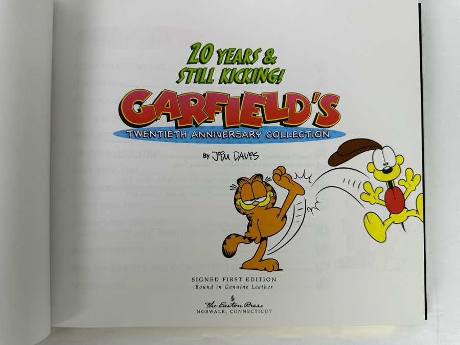 Signed Limited First Edition Hardcover Easton Press Book Garfields Twentieth Anniversary Collection Signed By Jim Davis Numbered 931 Of 5,000 [Photo 12]