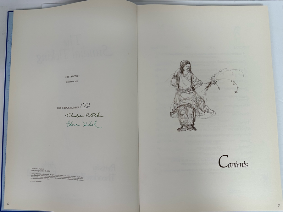 Signed Limited First Edition Hardcover Book The Sundial Ticking With Art By Edna Hibel Signed By Theodore Plotkin & Edna Hibel 1978 [Photo 5]