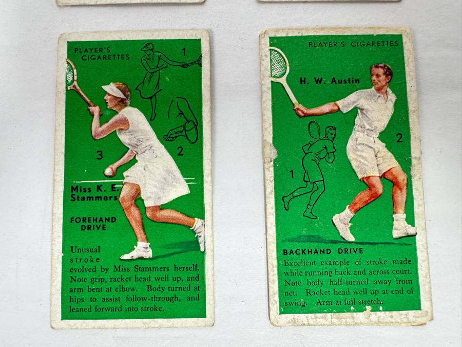 Four Vintage John Player & Sons British Imperial Tobacco Co Tennis Cigarette Cards [Photo 4]